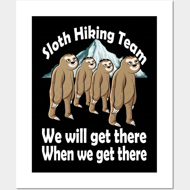 Sloth Hiking Team Wall Art by Jackys Design Room